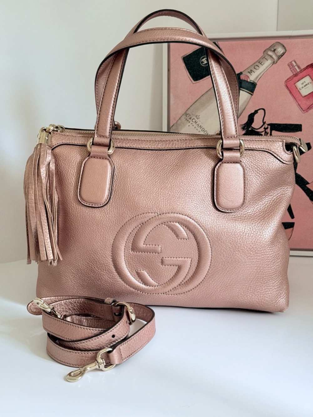 Gucci SOHO "JAPAN EXCLUSIVE "GG interlock pink Metallic π - Picture 2 of 16